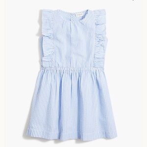 Crewcuts Light Blue Seersucker Ruffle Sundress Cotton Summer